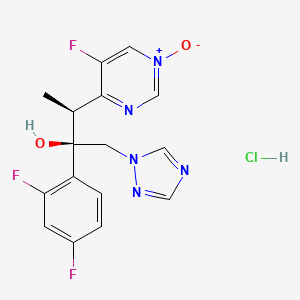 molecular formula C16H15ClF3N5O2 B10861173 Voriconazole N-oxide (hydrochloride) 