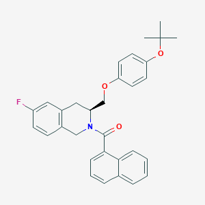 molecular formula C31H30FNO3 B10861337 [(3S)-6-fluoro-3-[[4-[(2-methylpropan-2-yl)oxy]phenoxy]methyl]-3,4-dihydro-1H-isoquinolin-2-yl]-naphthalen-1-ylmethanone 