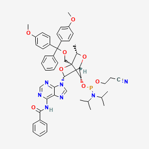 9-(2,5-Anhydro-4-{[bis(4-methoxyphenyl)(phenyl)methoxy]methyl}-3-O-{(2-cyanoethoxy)[di(propan-2-yl)amino]phosphanyl}-6-deoxy-alpha-L-mannofuranosyl)-N-benzoyl-9H-purin-6-amine