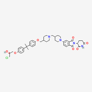 molecular formula C43H51ClN4O7 B10861391 5-[4-[[4-[[4-[2-[4-[(2S)-3-chloro-2-hydroxypropoxy]phenyl]propan-2-yl]phenoxy]methyl]piperidin-1-yl]methyl]piperidin-1-yl]-2-(2,6-dioxopiperidin-3-yl)isoindole-1,3-dione 