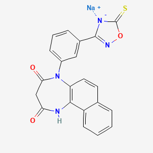 sodium;5-[3-(5-sulfanylidene-1-oxa-2-aza-4-azanidacyclopent-2-en-3-yl)phenyl]-1H-benzo[g][1,5]benzodiazepine-2,4-dione