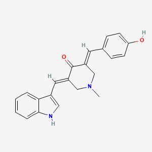 (3E,5E)-3-[(4-hydroxyphenyl)methylidene]-5-(1H-indol-3-ylmethylidene)-1-methylpiperidin-4-one