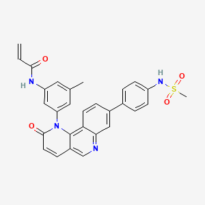 molecular formula C29H24N4O4S B10861497 N-[3-[8-[4-(methanesulfonamido)phenyl]-2-oxobenzo[h][1,6]naphthyridin-1-yl]-5-methylphenyl]prop-2-enamide 