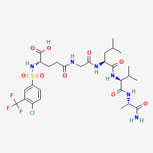 molecular formula C28H40ClF3N6O9S B10861511 Mmp-7-IN-2 