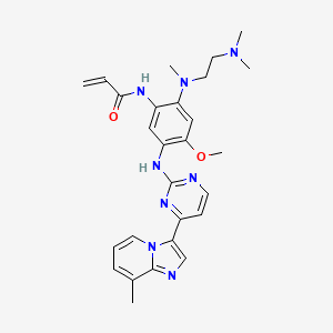 molecular formula C27H32N8O2 B10861634 N-[2-[2-(dimethylamino)ethyl-methylamino]-4-methoxy-5-[[4-(8-methylimidazo[1,2-a]pyridin-3-yl)pyrimidin-2-yl]amino]phenyl]prop-2-enamide 