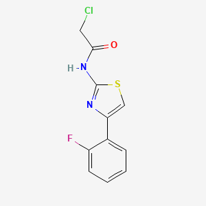 molecular formula C11H8ClFN2OS B10861678 2-chloro-N-[4-(2-fluorophenyl)-1,3-thiazol-2-yl]acetamide 