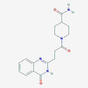 molecular formula C17H20N4O3 B10861720 1-(3-(4-Oxo-3,4-dihydroquinazolin-2-yl)propanoyl)piperidine-4-carboxamide 