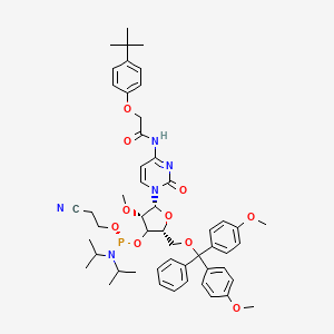 N-[1-[(2R,3S,5R)-5-[[bis(4-methoxyphenyl)-phenylmethoxy]methyl]-4-[2-cyanoethoxy-[di(propan-2-yl)amino]phosphanyl]oxy-3-methoxyoxolan-2-yl]-2-oxopyrimidin-4-yl]-2-(4-tert-butylphenoxy)acetamide