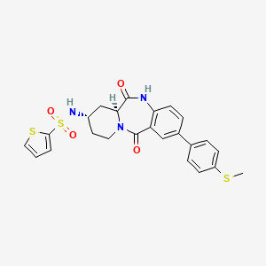 molecular formula C24H23N3O4S3 B10861779 N-[(6aS,8S)-2-(4-methylsulfanylphenyl)-6,12-dioxo-5,6a,7,8,9,10-hexahydropyrido[2,1-c][1,4]benzodiazepin-8-yl]thiophene-2-sulfonamide 