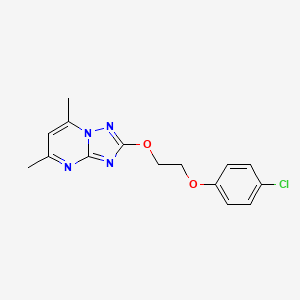 molecular formula C15H15ClN4O2 B10861787 2-(2-(4-Chlorophenoxy)ethoxy)-5,7-dimethyl-[1,2,4]triazolo[1,5-a]pyrimidine 