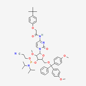 molecular formula C52H64N5O10P B10861792 N-[1-[5-[[bis(4-methoxyphenyl)-phenylmethoxy]methyl]-4-[2-cyanoethoxy-[di(propan-2-yl)amino]phosphanyl]oxy-3-methoxyoxolan-2-yl]-2-oxopyrimidin-4-yl]-2-(4-tert-butylphenoxy)acetamide 