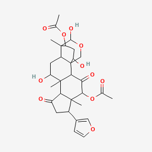 molecular formula C30H38O11 B10861797 [4-Acetyloxy-6-(furan-3-yl)-11,15,18-trihydroxy-5,10,14-trimethyl-3,8-dioxo-16-oxapentacyclo[12.3.3.01,13.02,10.05,9]icosan-20-yl] acetate 