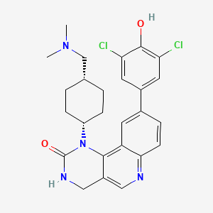 molecular formula C26H28Cl2N4O2 B10861829 9-(3,5-dichloro-4-hydroxyphenyl)-1-{trans-4-[(dimethylamino)methyl]cyclohexyl}-3,4-dihydropyrimido[5,4-c]quinolin-2(1H)-one 