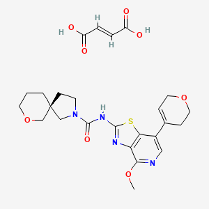 (E)-but-2-enedioic acid;(5S)-N-[7-(3,6-dihydro-2H-pyran-4-yl)-4-methoxy-[1,3]thiazolo[4,5-c]pyridin-2-yl]-7-oxa-2-azaspiro[4.5]decane-2-carboxamide