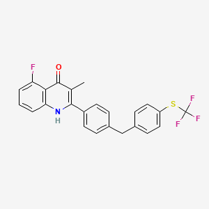 molecular formula C24H17F4NOS B10861863 5-fluoro-3-methyl-2-[4-[[4-(trifluoromethylsulfanyl)phenyl]methyl]phenyl]-1H-quinolin-4-one 