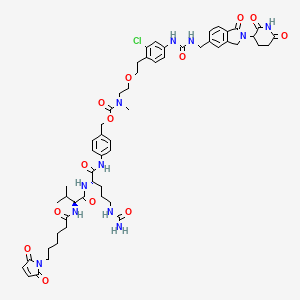 molecular formula C55H68ClN11O13 B10861881 MC-VC-PABC-amide-PEG1-CH2-CC-885 