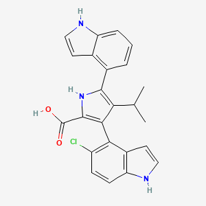 3-(5-chloro-1H-indol-4-yl)-5-(1H-indol-4-yl)-4-propan-2-yl-1H-pyrrole-2-carboxylic acid