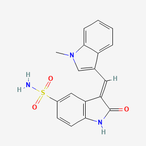 molecular formula C18H15N3O3S B10861893 (3E)-3-[(1-methylindol-3-yl)methylidene]-2-oxo-1H-indole-5-sulfonamide 