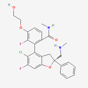 2-[(2S)-5-chloro-6-fluoro-2-(methylaminomethyl)-2-phenyl-3H-1-benzofuran-4-yl]-3-fluoro-4-(2-hydroxyethoxy)-N-methylbenzamide