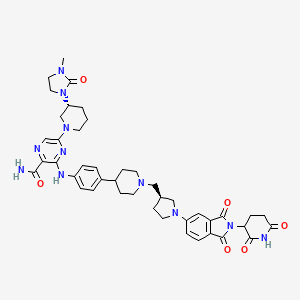 3-[4-[1-[[(3S)-1-[2-(2,6-dioxopiperidin-3-yl)-1,3-dioxoisoindol-5-yl]pyrrolidin-3-yl]methyl]piperidin-4-yl]anilino]-5-[(3R)-3-(3-methyl-2-oxoimidazolidin-1-yl)piperidin-1-yl]pyrazine-2-carboxamide