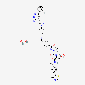 (2S,4R)-1-[(2S)-2-[[4-[[7-[4-[3-amino-6-(2-hydroxyphenyl)pyridazin-4-yl]pyrazol-1-yl]-2-azaspiro[3.5]nonan-2-yl]methyl]cyclohexanecarbonyl]amino]-3,3-dimethylbutanoyl]-4-hydroxy-N-[(1S)-1-[4-(4-methyl-1,3-thiazol-5-yl)phenyl]ethyl]pyrrolidine-2-carboxamide;formic acid