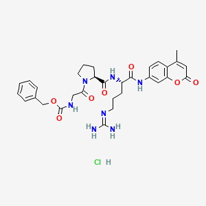 molecular formula C31H38ClN7O7 B10862148 Z-Gly-Pro-Arg-Mca Hydrochloride 