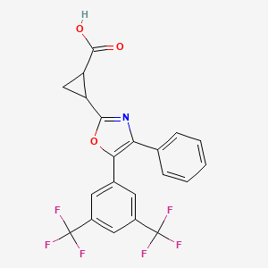 2-[5-[3,5-Bis(trifluoromethyl)phenyl]-4-phenyl-1,3-oxazol-2-yl]cyclopropane-1-carboxylic acid