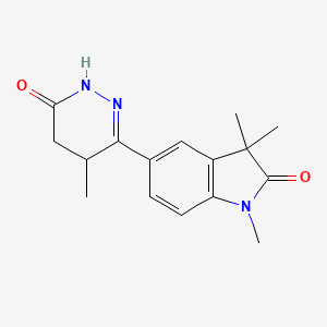 molecular formula C16H19N3O2 B10862192 1,3,3-trimethyl-5-(4-methyl-6-oxo-4,5-dihydro-1H-pyridazin-3-yl)indol-2-one 