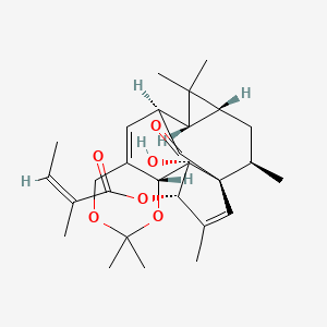 molecular formula C28H38O6 B10862201 Ingenol-5,20-acetonide-3-O-angelate 