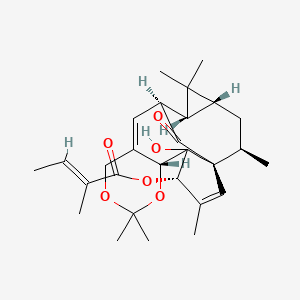 (1S,4S,6R,13S,14R,16R,18R)-5-hydroxy-3,8,8,15,15,18-hexamethyl-19-oxo-7,9-dioxapentacyclo[11.5.1.0,.0,.0,nonadeca-2,11-dien-4-yl (2Z)-2-methylbut-2-enoate