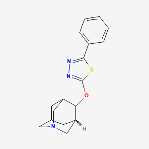 molecular formula C17H19N3OS B10862307 2-[[(5S)-1-azatricyclo[3.3.1.13,7]decan-4-yl]oxy]-5-phenyl-1,3,4-thiadiazole 