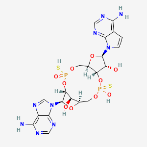 (1R,6R,8R,9R,10S,15R,17R,18R)-17-(6-aminopurin-9-yl)-8-(4-aminopyrrolo[2,3-d]pyrimidin-7-yl)-12-hydroxy-3-oxo-3-sulfanyl-12-sulfanylidene-2,4,7,11,13,16-hexaoxa-3lambda5,12lambda5-diphosphatricyclo[13.2.1.06,10]octadecane-9,18-diol