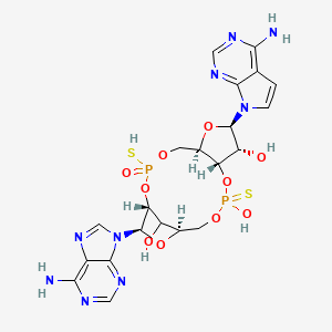 (1R,6R,8R,9R,10S,15R,17R)-17-(6-aminopurin-9-yl)-8-(4-aminopyrrolo[2,3-d]pyrimidin-7-yl)-12-hydroxy-3-oxo-3-sulfanyl-12-sulfanylidene-2,4,7,11,13,16-hexaoxa-3lambda5,12lambda5-diphosphatricyclo[13.2.1.06,10]octadecane-9,18-diol