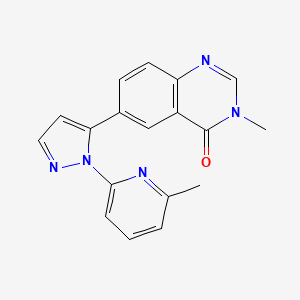 molecular formula C18H15N5O B10862335 3-methyl-6-[2-(6-methylpyridin-2-yl)pyrazol-3-yl]quinazolin-4-one 