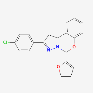 2-(4-Chlorophenyl)-5-(furan-2-yl)-1,10b-dihydropyrazolo[1,5-c][1,3]benzoxazine