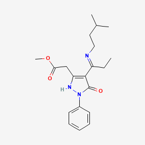 methyl [(4E)-4-{1-[(3-methylbutyl)amino]propylidene}-5-oxo-1-phenyl-4,5-dihydro-1H-pyrazol-3-yl]acetate