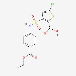 molecular formula C15H14ClNO6S2 B10862375 Methyl 5-chloro-3-{[4-(ethoxycarbonyl)phenyl]sulfamoyl}thiophene-2-carboxylate 