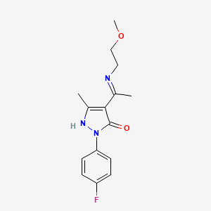 (4Z)-2-(4-fluorophenyl)-4-{1-[(2-methoxyethyl)amino]ethylidene}-5-methyl-2,4-dihydro-3H-pyrazol-3-one