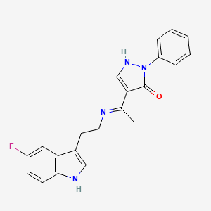 (4Z)-4-(1-{[2-(5-fluoro-1H-indol-3-yl)ethyl]amino}ethylidene)-5-methyl-2-phenyl-2,4-dihydro-3H-pyrazol-3-one