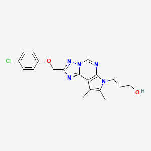 3-{2-[(4-Chlorophenoxy)methyl]-8,9-dimethyl-7H-pyrrolo[3,2-E][1,2,4]triazolo[1,5-C]pyrimidin-7-YL}-1-propanol