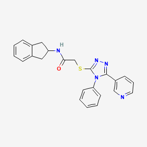 N-(2,3-dihydro-1H-inden-2-yl)-2-{[4-phenyl-5-(pyridin-3-yl)-4H-1,2,4-triazol-3-yl]sulfanyl}acetamide