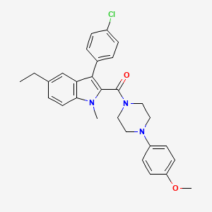 [3-(4-chlorophenyl)-5-ethyl-1-methyl-1H-indol-2-yl][4-(4-methoxyphenyl)piperazin-1-yl]methanone