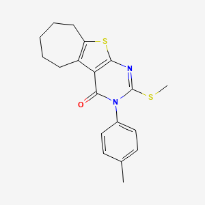 3-(4-methylphenyl)-2-(methylsulfanyl)-3,5,6,7,8,9-hexahydro-4H-cyclohepta[4,5]thieno[2,3-d]pyrimidin-4-one