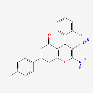 2-amino-4-(2-chlorophenyl)-7-(4-methylphenyl)-5-oxo-5,6,7,8-tetrahydro-4H-chromene-3-carbonitrile