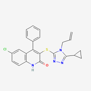 6-chloro-3-{[5-cyclopropyl-4-(prop-2-en-1-yl)-4H-1,2,4-triazol-3-yl]sulfanyl}-4-phenylquinolin-2(1H)-one