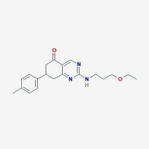 molecular formula C20H25N3O2 B10862586 2-[(3-ethoxypropyl)amino]-7-(4-methylphenyl)-7,8-dihydroquinazolin-5(6H)-one 