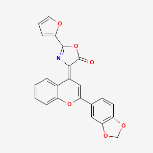 (4Z)-4-[2-(1,3-benzodioxol-5-yl)-4H-chromen-4-ylidene]-2-(furan-2-yl)-1,3-oxazol-5(4H)-one