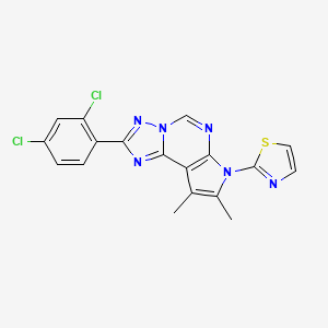 2-(2,4-dichlorophenyl)-8,9-dimethyl-7-(1,3-thiazol-2-yl)-7H-pyrrolo[3,2-e][1,2,4]triazolo[1,5-c]pyrimidine