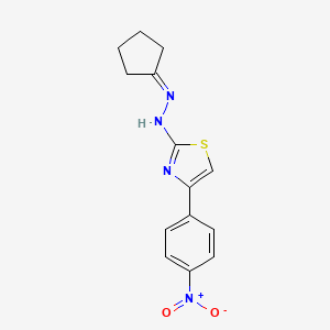 molecular formula C14H14N4O2S B10862612 2-(2-Cyclopentylidenehydrazinyl)-4-(4-nitrophenyl)thiazole 