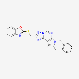 2-[(1,3-benzoxazol-2-ylsulfanyl)methyl]-7-benzyl-8,9-dimethyl-7H-pyrrolo[3,2-e][1,2,4]triazolo[1,5-c]pyrimidine